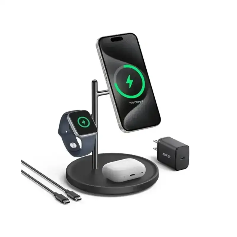 شارژر بی سیم مگنتی Anker MagGo Wireless Charging Station (3-in-1 Stand) Qi2 مدل B25M3.web  p